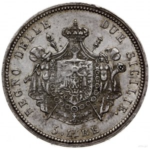 5 lirów, 1813, mennica Neapol; Aw: Głowa w prawo, GIOAC...