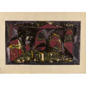 Halina Wrzeszczynska (1929 Krotoszyn - 2018 Wroclaw), Viaduct by Night, 1964.