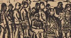 Helena Krażowska-Knotowa (1911 - 1992), W kolejce, lata. 50. XX w.