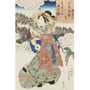 Utagawa Kunisada (1786-1865), Gejsza przy górze Kurama, przed 1846