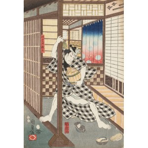 Utagawa Kunisada II (1823-1880), W drodze do studni, 1853