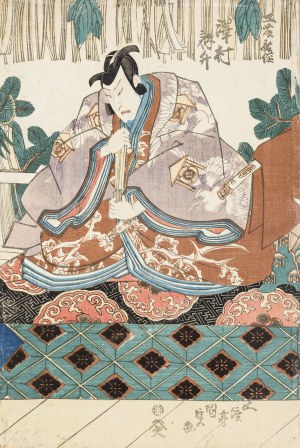 Utagawa Kunisada (1786-1865), Siedzący samuraj, przed 1845