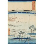 Hiroshige Andō (1797-1858), Kuroto Bay (Kazusa Kurodo no ura). Graphic from a series of 36 views of Fuji, 1858