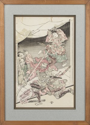 Utagawa Kunisada (1786-1865) (przypisywany), Walczący, XIX wiek
