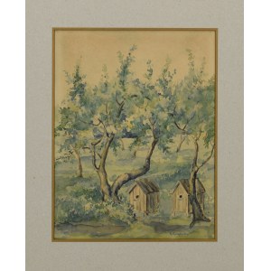 H. KONOPACKA (20th century), Beehives in an orchard