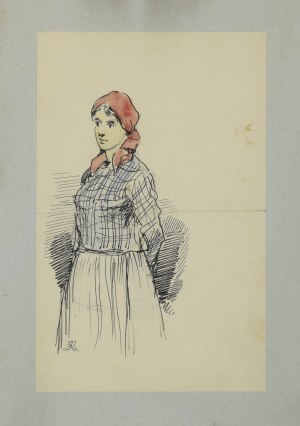 Józef RAPACKI (1871-1929), Portret wiejskiej kobiety