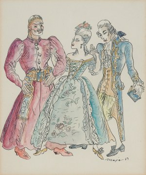 Maja (Maria) Berezowska, SZLACHCIC I PARA W ROKOKOWYCH STROJACH, 1969
