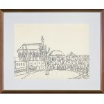 Edward Dwurnik, WARSAW - VISITING CHURCH, 1968