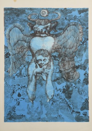 Jan LEBENSTEIN (1930-1999), Lebenstein et les siens - teka z ośmioma litografiami, 1972