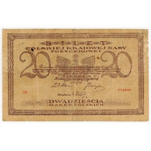 20 polnische Mark 1919, Serie IG