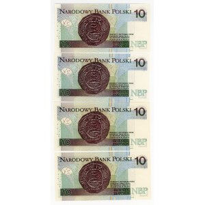 10 oro 2016, 2025, serie BJ, CL, BY, set di 4 pezzi