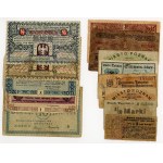 Receipts, bills, bonds, miscellaneous, set of 14 pieces