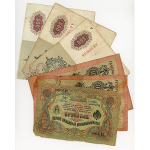 Russia, 3 rubles 1905, 10 rubles 1909, 500 rubles 1912, set of 6 pieces