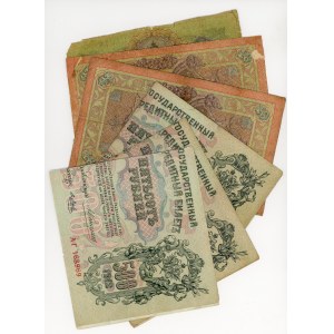 Russia, 3 rubles 1905, 10 rubles 1909, 500 rubles 1912, set of 6 pieces