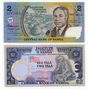 Samoa, 2 tala, various vintages, set of 2 bills