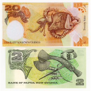 Papua New Guinea, 2, 20 kina, set of 2 bills