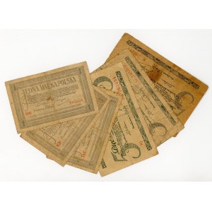 1,5 marks 1919, séries diverses, ensemble de 6 pièces