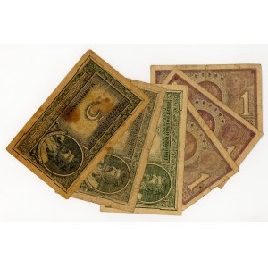 1,5 marks 1919, séries diverses, ensemble de 6 pièces