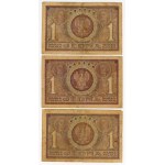 1,5 marks 1919, séries diverses, ensemble de 6 pièces