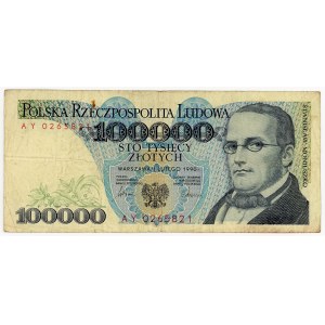 100,000 zloty 1990, series AY