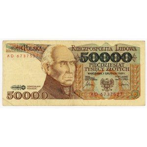 50,000 zloty 1989, series AD