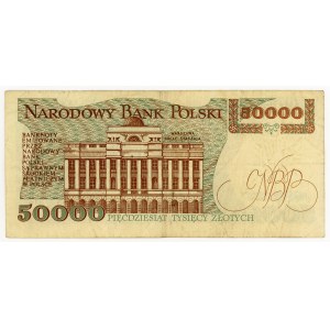 50,000 zloty 1989, series AD