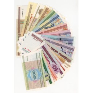 Białoruś, 1 - 100.000 rubli, zestaw 17 sztuk