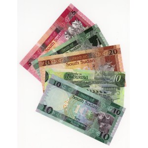 Sudan, 20, 10, 5, 1 pound, set of 5 pieces