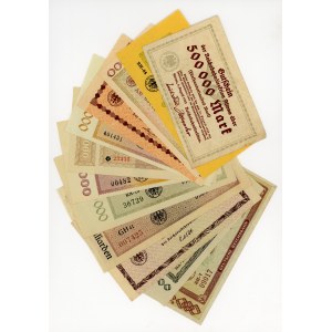 Germany, railroad bills 100 billion to 1 million, hyperinflation set 12 bills 1923 - 1924
