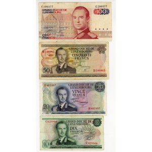 Luxembourg, 10, 20, 50, 100 francs, various vintages, set of 4 bills