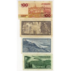 Luxembourg, 10, 20, 50, 100 francs, various vintages, set of 4 bills