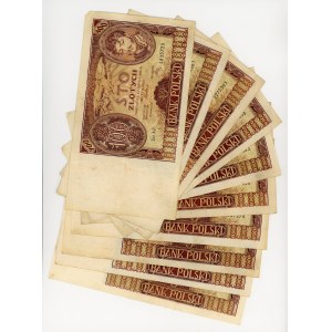 100 Gold 1932, verschiedene Serien, Satz zu 10 Stück