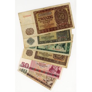 Niemcy, 5, 10, 20, 50 marek, różne roczniki, zestaw 6 banknotów