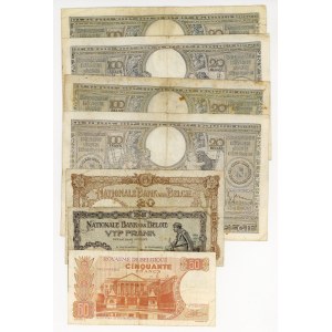 Belgium, 100, 50, 20, 5 francs, set of 7 pieces