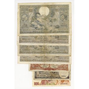 Belgium, 100, 50, 20, 5 francs, set of 7 pieces
