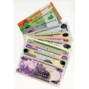 Nicaragua, set of 11 banknotes