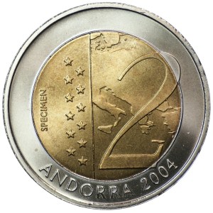 Spain, 2 Euro Specimen Andorra 2004