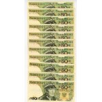 50 złotych 1982 - 1988, zestaw 31 sztuk