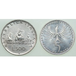 World, Germany, Italy, 5 marks 1978, 500 lira , set of 2 coins