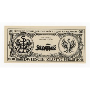 Solidarity, 200 zlotych, 1987 F, Kutno – Stanisław Jasiukowicz. Rarer (284)