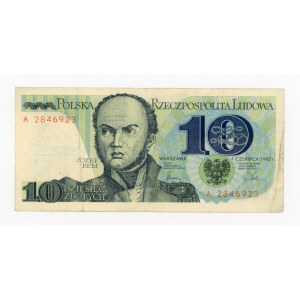 Solidarity, 10 zlotych, 1982 A – Kacap postmark (287)