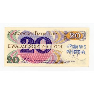 Solidarity, 20 zlotych, 1982 C – The crow will not defeat us postmark (294)