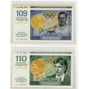 Third Republic of Poland, PWPW set of collector's banknotes, Polish Olympic Champions – Łasko and Kusociński. Total of 2 pieces (257)
