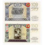 Third Republic of Poland, PWPW set of collector's banknotes, Polish Olympic Champions – Łasko and Kusociński. Total of 2 pieces (257)