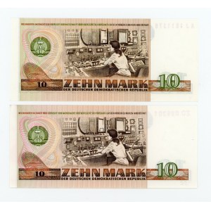 Niemcy, NRD, 10 marek 1971 ZD i 10 marek 1971 AJ. Razem 2 szt. (310)