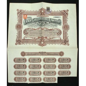 The Lena Goldfields Ltd., Rusko – baníctvo, 25 akcií x 1 libra, 1910 (737)