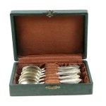 Set of 6 spoons in box, pr. 3 silver, Poland, Br. Hampel Warsaw (173)