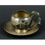 Cup with saucer, pr. 84 silver, Russia, Moscow early 20th century. (179)