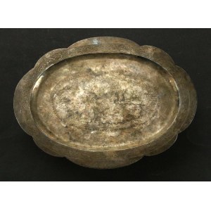 Platter, silver, China, early 20th century. (187)