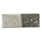 Cigarette case with dragons, silver, Indochina, early 20th century. (194)